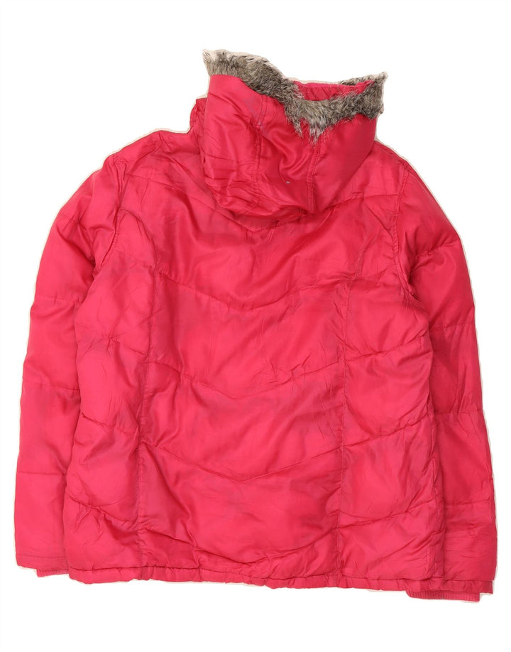CHAMPION Girls Hooded Padded Jacket 12-13 Years Pink Polyester Vintage Champion and Second-Hand Champion from Messina Hembry 