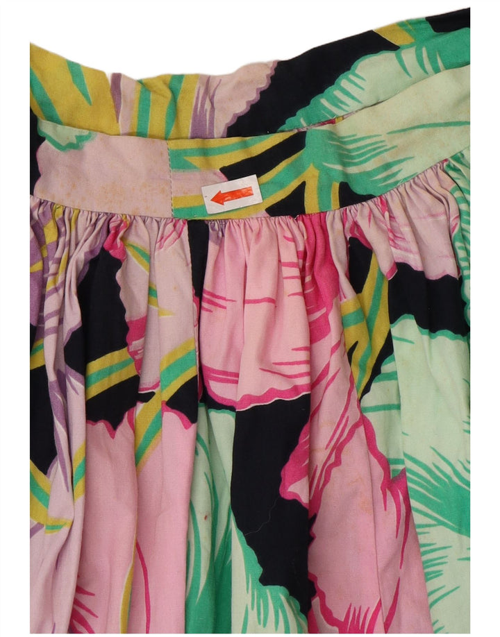 Vintage Womens High Waist Flared Skirt W26 Small Multicoloured Floral