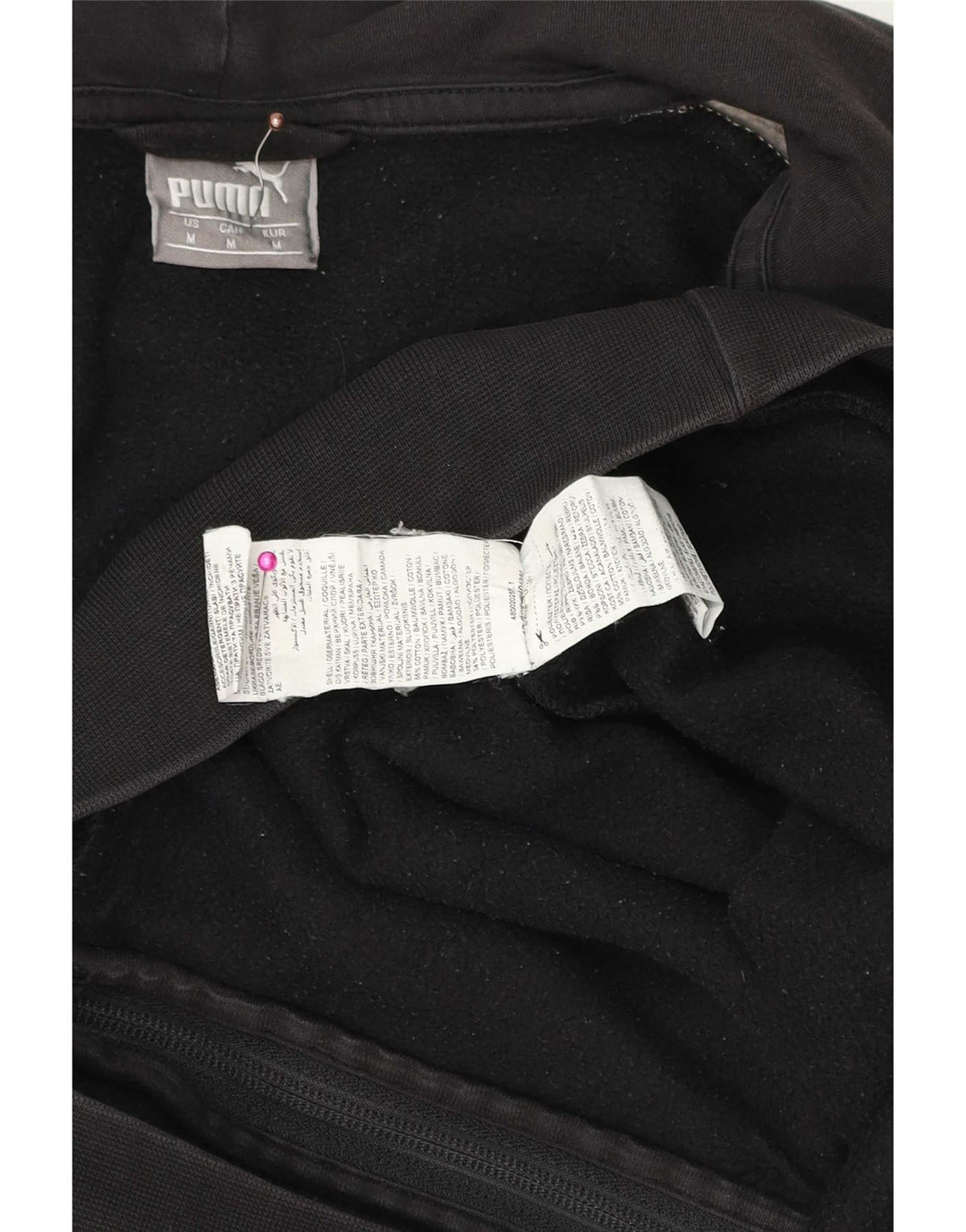 Puma Mens Graphic Zip Hoodie Sweater Medium Black Camouflage Cotton