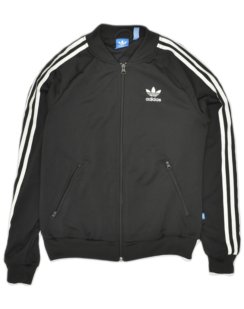 ADIDAS Womens Tracksuit Top Jacket UK 8 Small Black Polyester | Vintage Adidas | Thrift | Second-Hand Adidas | Used Clothing | Messina Hembry 