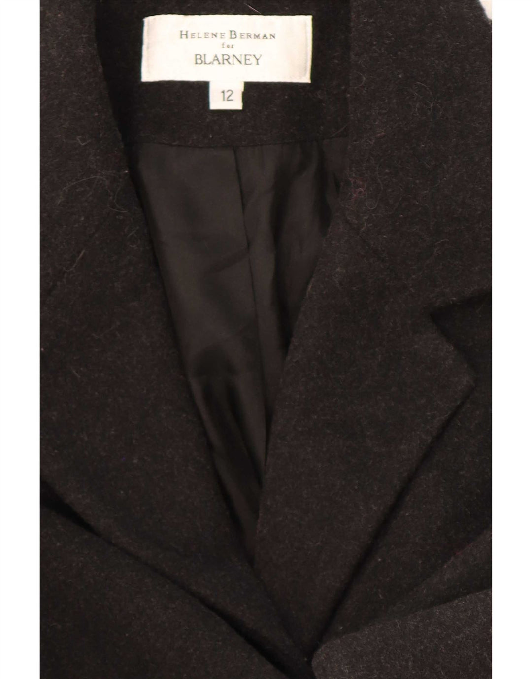 Helene Berman Womens Blarney Overcoat UK 12 Medium Black Wool