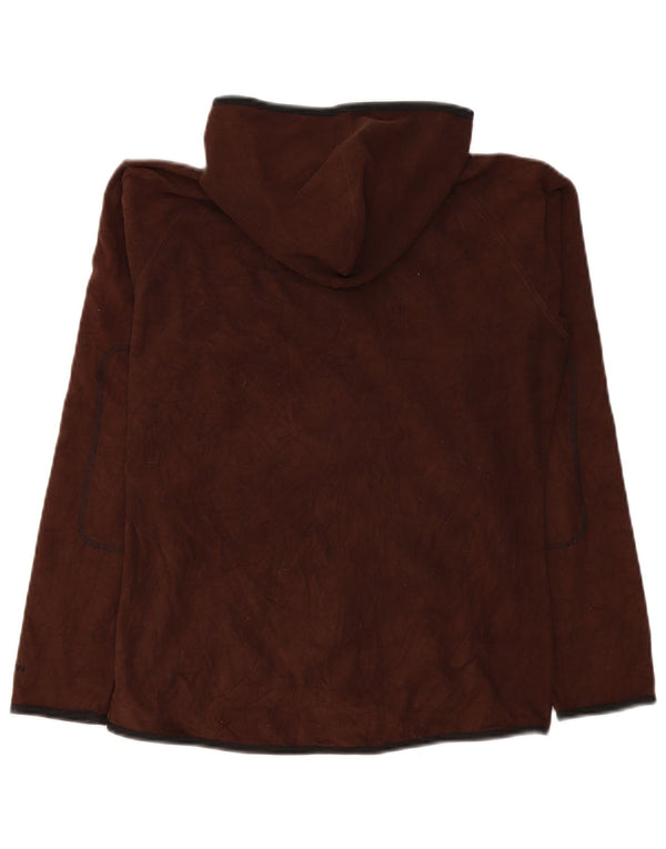 The North Face Womens Hooded Fleece Jacket UK 12 Medium Brown Polyester