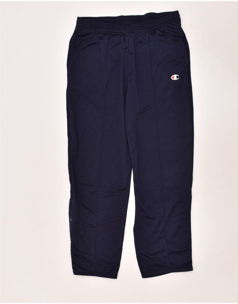 CHAMPION Mens Tracksuit Trousers Medium Navy Blue Polyester | Vintage Champion | Thrift | Second-Hand Champion | Used Clothing | Messina Hembry 