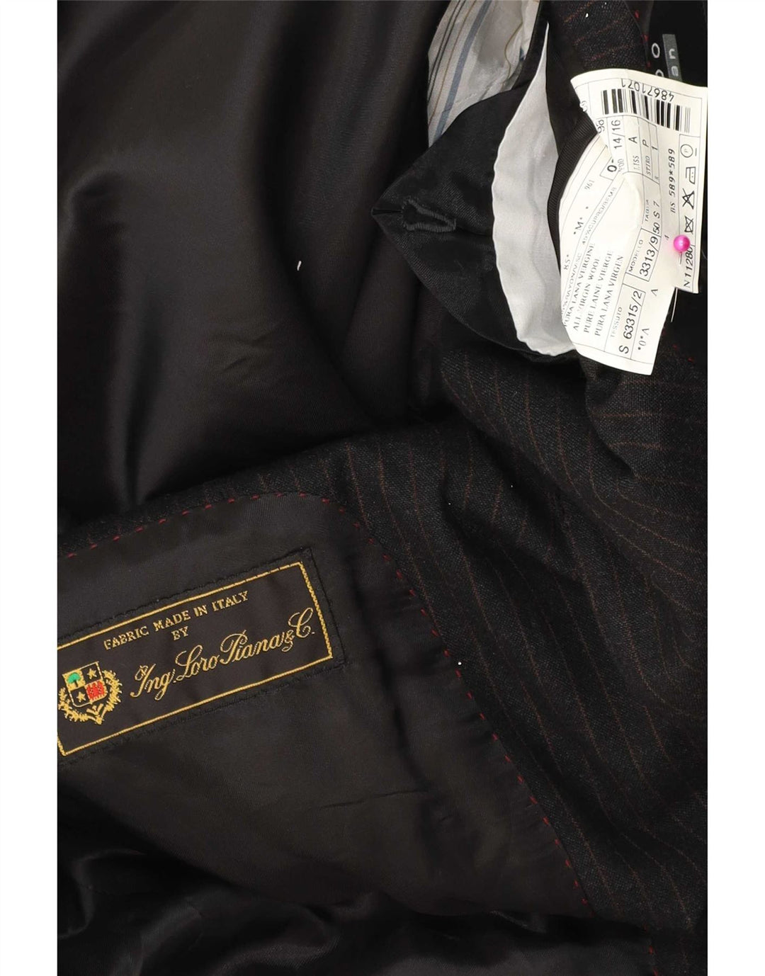 Ing Loro Piona & Co. Mens 3 Button Blazer Jacket IT 50 Large Black Striped