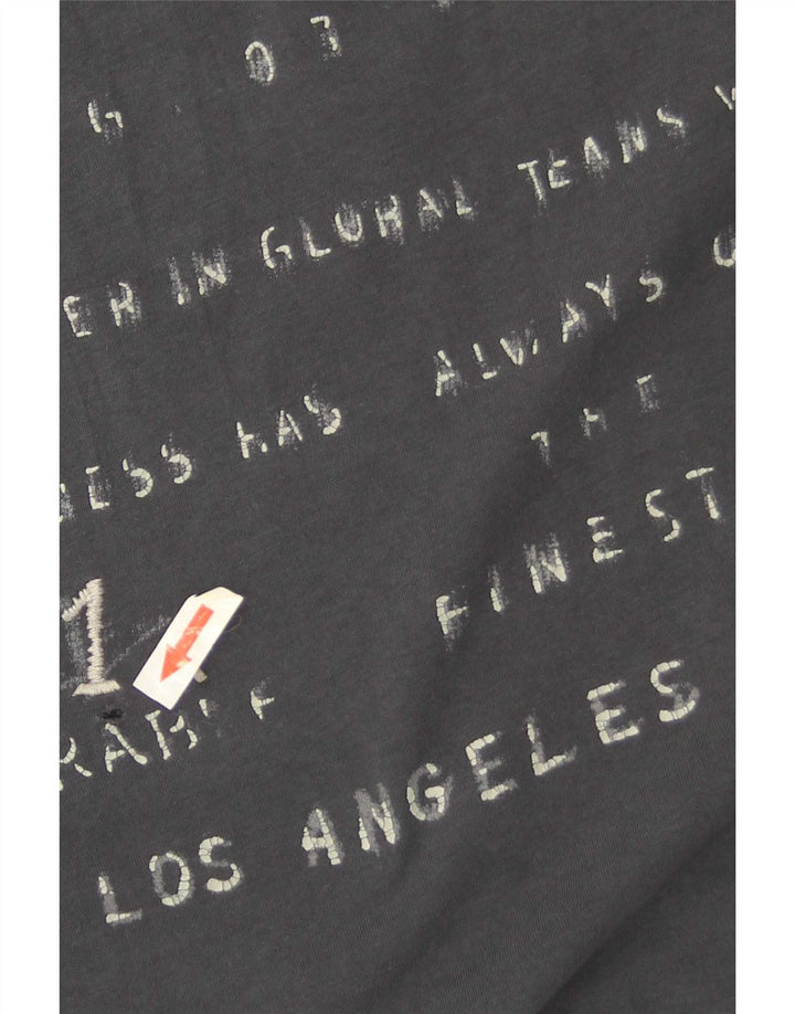 Guess Mens Graphic T-Shirt Top Small Grey Cotton