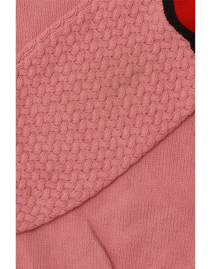 TOMMY HILFIGER Girls Turtle Neck Jumper Sweater 11-12 Years Pink Striped