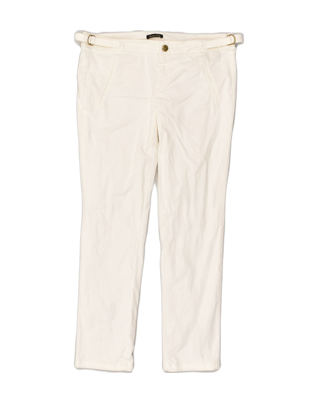 MASSIMO DUTTI Womens Casual Fit Slim Chino Trousers W33 L28 Off White | Vintage Massimo Dutti | Thrift | Second-Hand Massimo Dutti | Used Clothing | Messina Hembry 