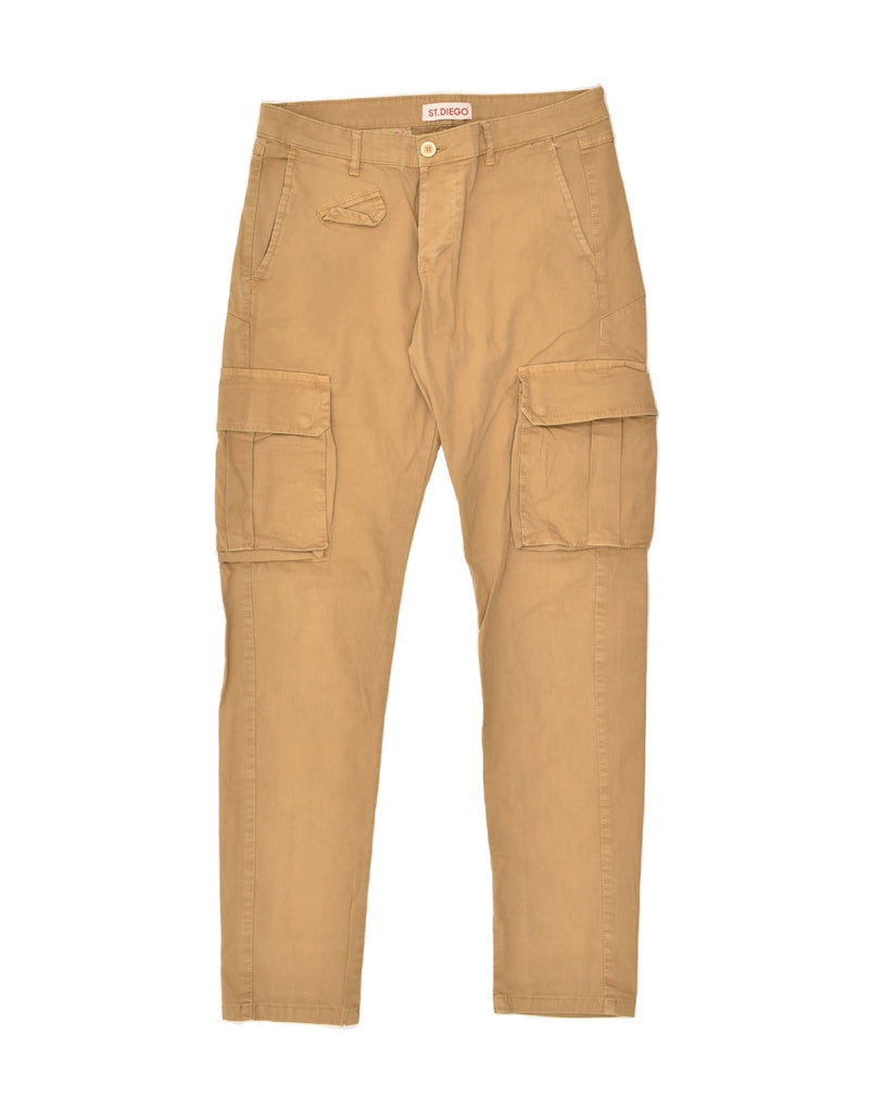 VINTAGE Mens Slim Cargo Trousers IT 48 Medium W32 L31  Beige Cotton | Vintage Vintage | Thrift | Second-Hand Vintage | Used Clothing | Messina Hembry 