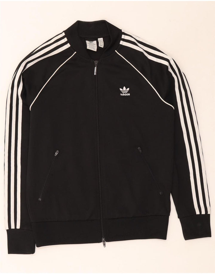 Adidas Womens Prime Blue Tracksuit Top Jacket UK 12 Medium Black