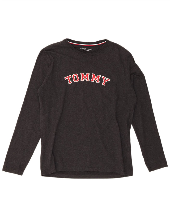 Tommy Hilfiger Mens Graphic Top Long Sleeve Large Black Cotton