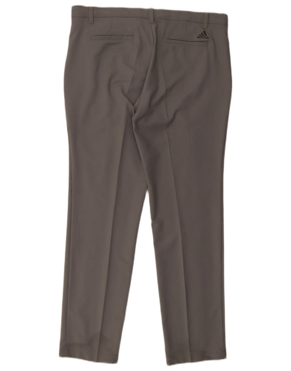 Adidas Mens Slim Chino Trousers W36 L32 Grey Polyester