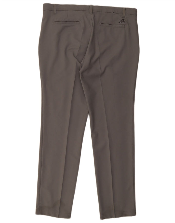 Adidas Mens Slim Chino Trousers W36 L32 Grey Polyester