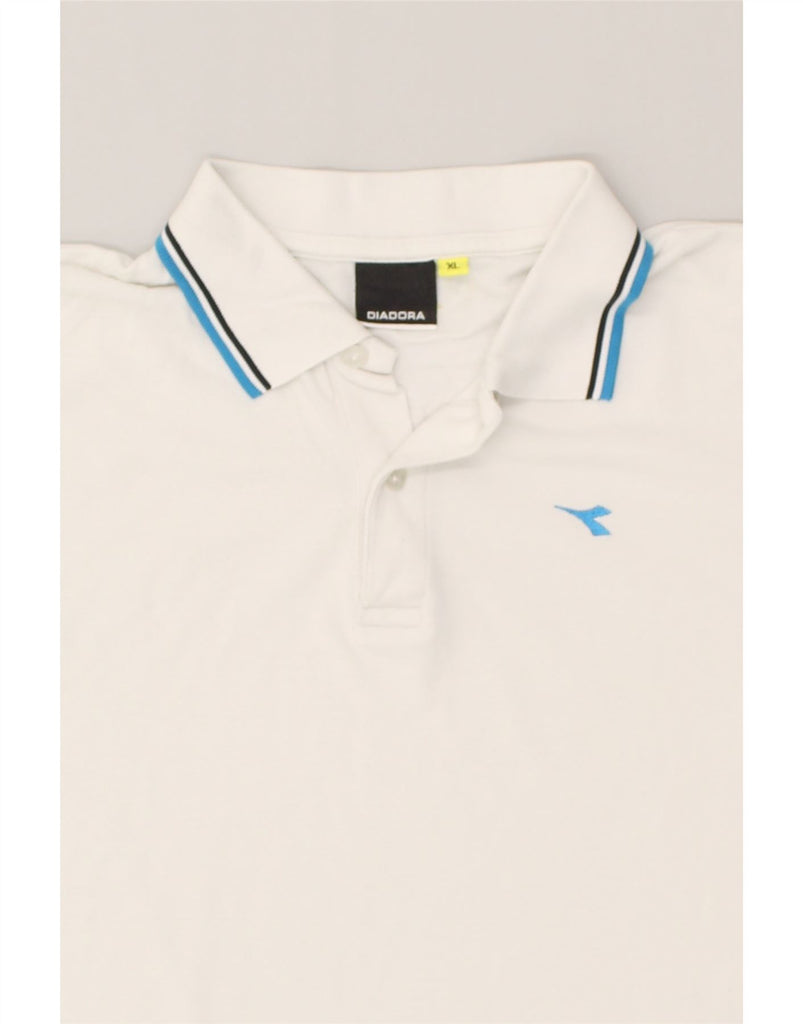 DIADORA Mens Polo Shirt XL White Cotton | Vintage Diadora | Thrift | Second-Hand Diadora | Used Clothing | Messina Hembry 