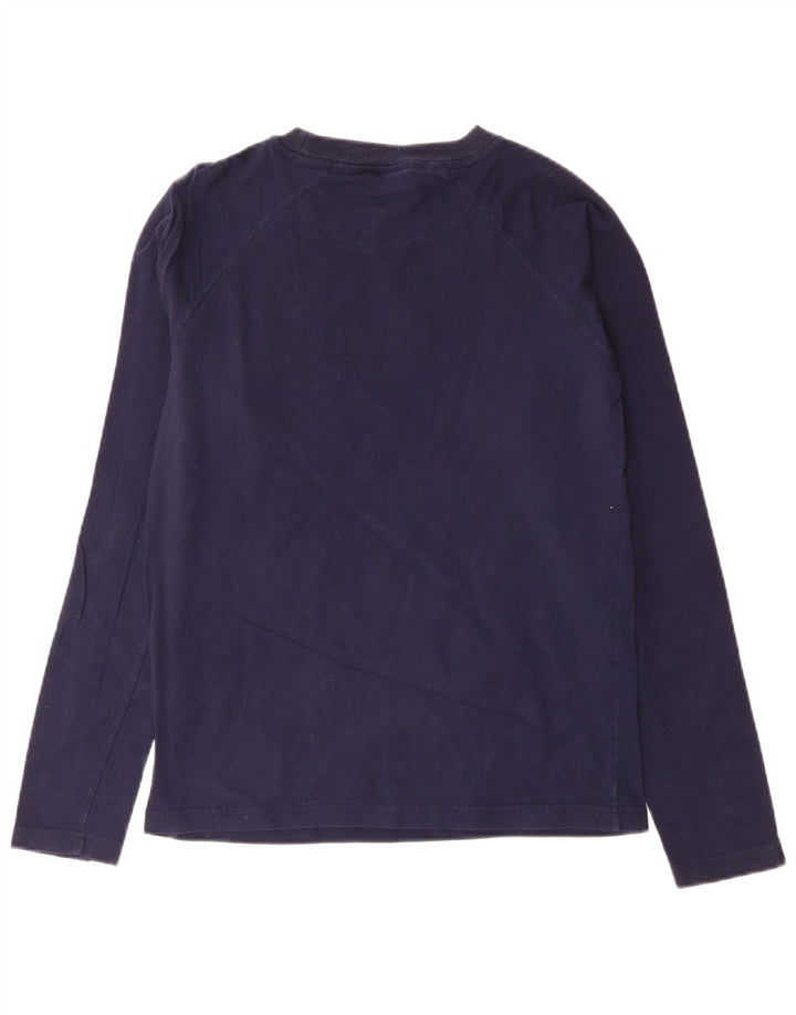 ELLESSE Mens Graphic Top Long Sleeve Small Navy Blue Cotton