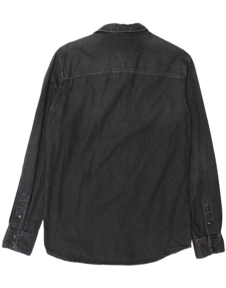 JACK & JONES Mens Denim Shirt Medium Black Cotton Vintage Jack & Jones and Second-Hand Jack & Jones from Messina Hembry 