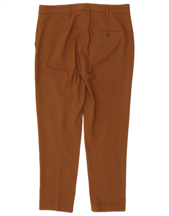 MARELLA Womens Slim Suit Trousers UK 14 Large W34 L28 Brown Polyester