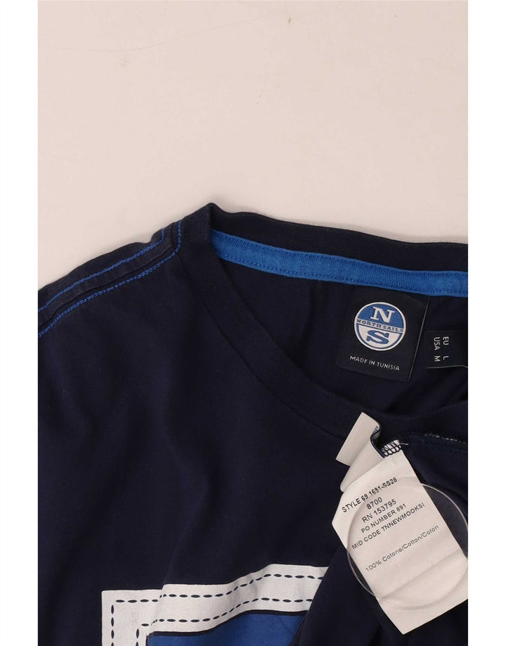 North Sails Mens Graphic T-Shirt Top Large Navy Blue Cotton