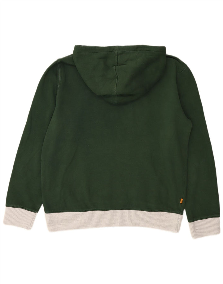 Timberland Mens Graphic Regular Fit Hoodie Jumper Medium Green Colourblock