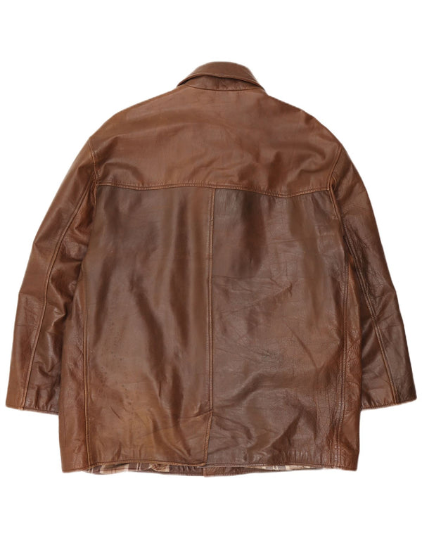 Conbipel Mens Natural Wear Leather Jacket IT 52 XL Brown