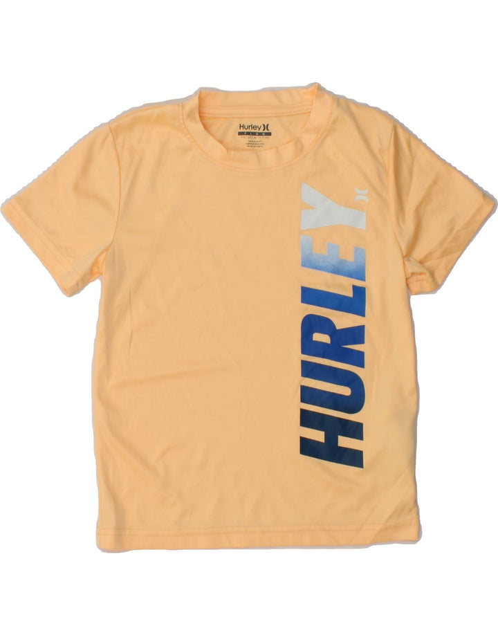HURLEY Boys Graphic T-Shirt Top 6-7 Years Large  Yellow Polyester Vintage Hurley and Second-Hand Hurley from Messina Hembry 
