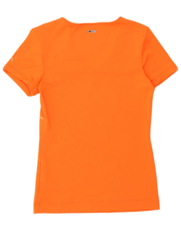 Puma Womens Graphic T-Shirt Top UK 8 Small Orange Polyester Sports
