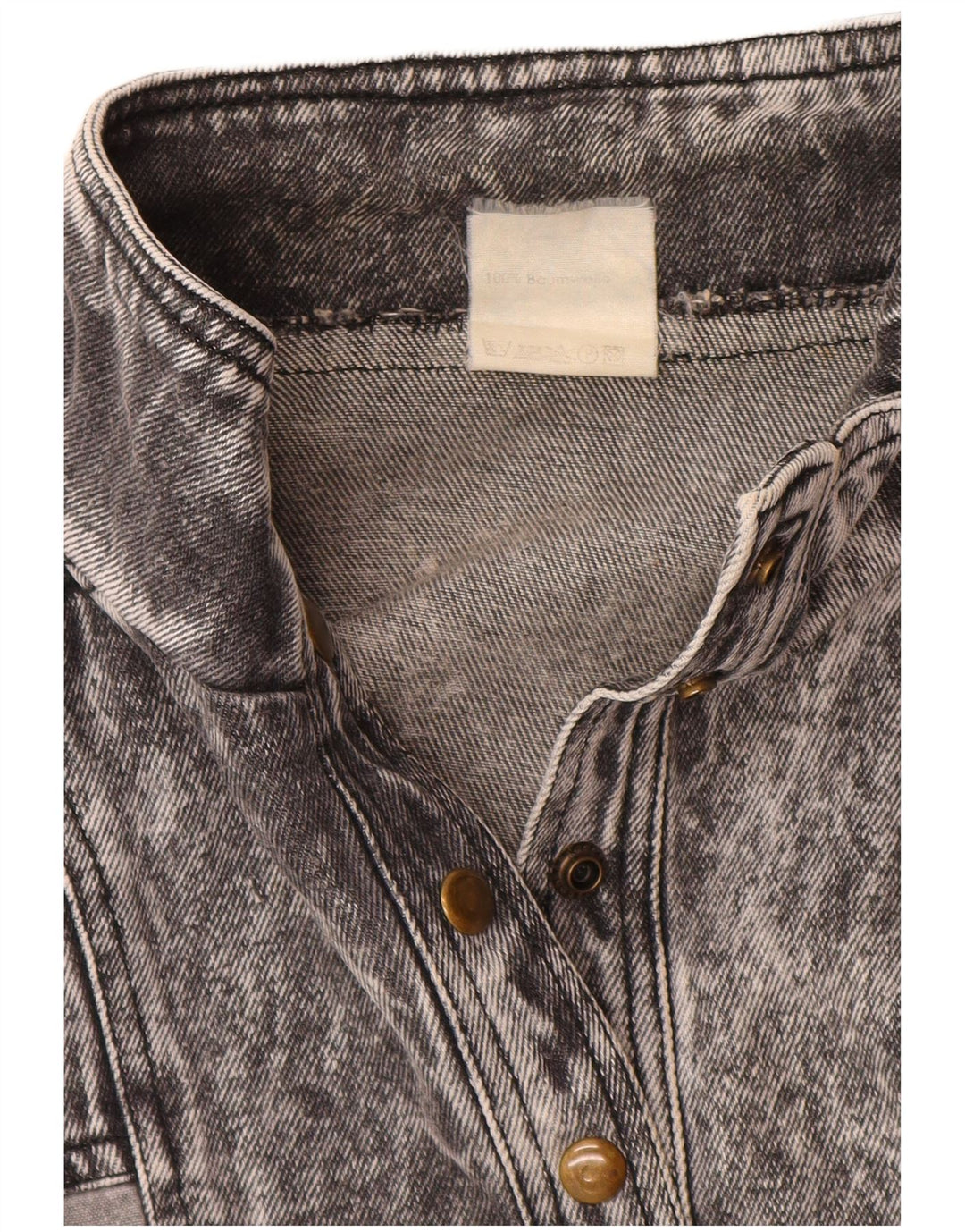 VINTAGE Womens Pullover Denim Jacket UK 20 2XL Grey Cotton