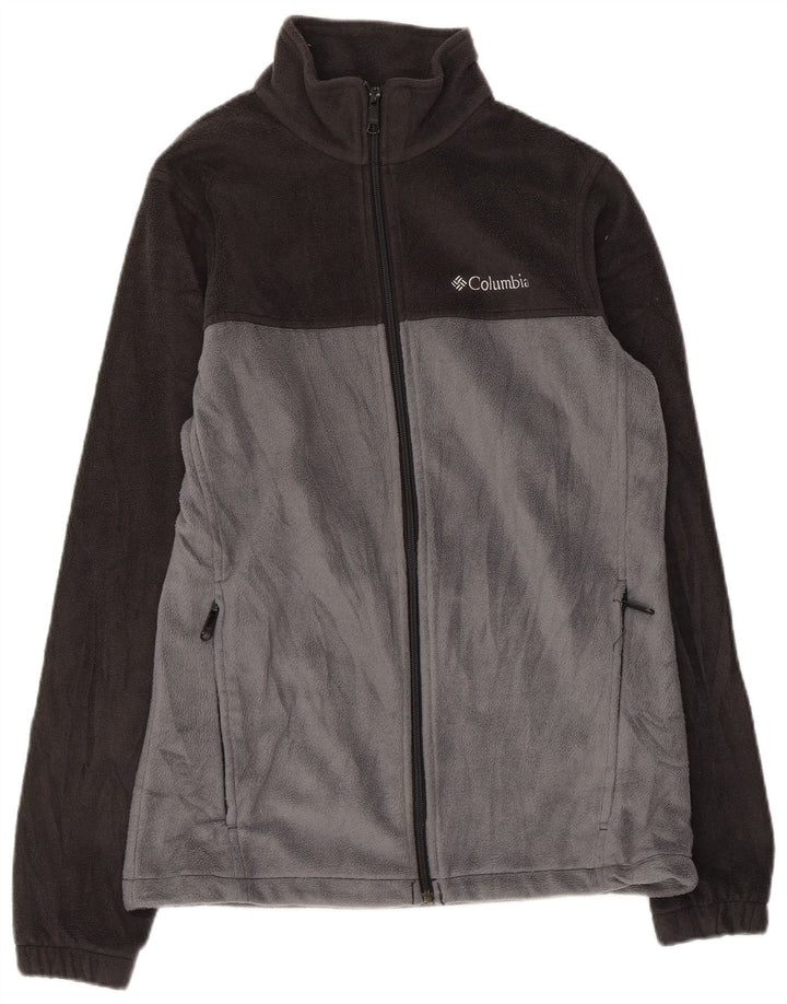 COLUMBIA Mens Fleece Jacket UK 36 Small Grey Colourblock Polyester