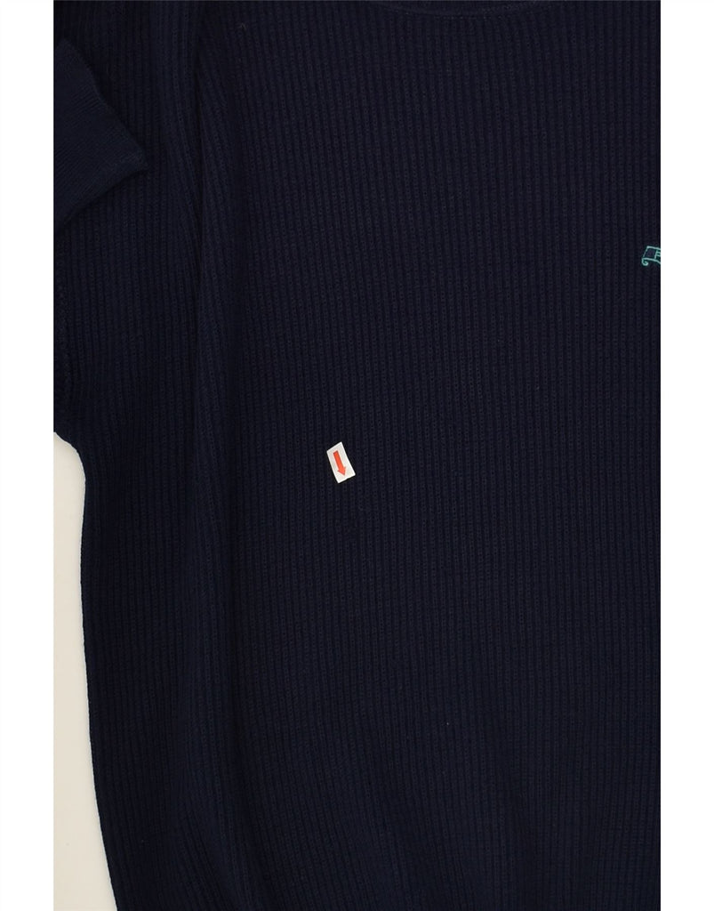 VINTAGE Mens Boat Neck Jumper Sweater IT 50 Medium Navy Blue | Vintage Vintage | Thrift | Second-Hand Vintage | Used Clothing | Messina Hembry 