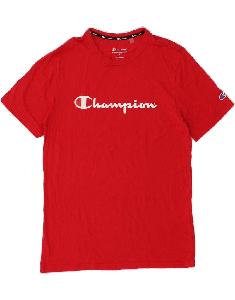 CHAMPION Mens Graphic T-Shirt Top Small Red Cotton | Vintage Champion | Thrift | Second-Hand Champion | Used Clothing | Messina Hembry 