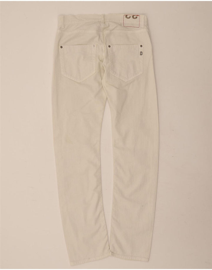 Dondup Mens Slim Casual Trousers W32 L32 White Cotton
