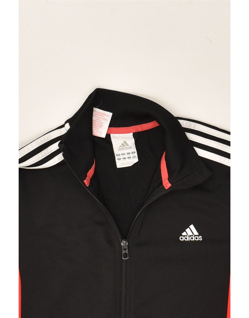 ADIDAS Boys Tracksuit Top Jacket 13-14 Years Black Colourblock Polyester | Vintage Adidas | Thrift | Second-Hand Adidas | Used Clothing | Messina Hembry 