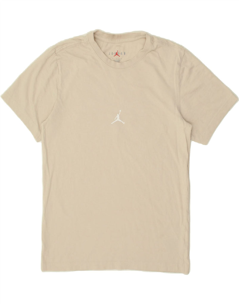 JORDAN Mens Graphic T-Shirt Top Small Beige Cotton | Vintage Jordan | Thrift | Second-Hand Jordan | Used Clothing | Messina Hembry 