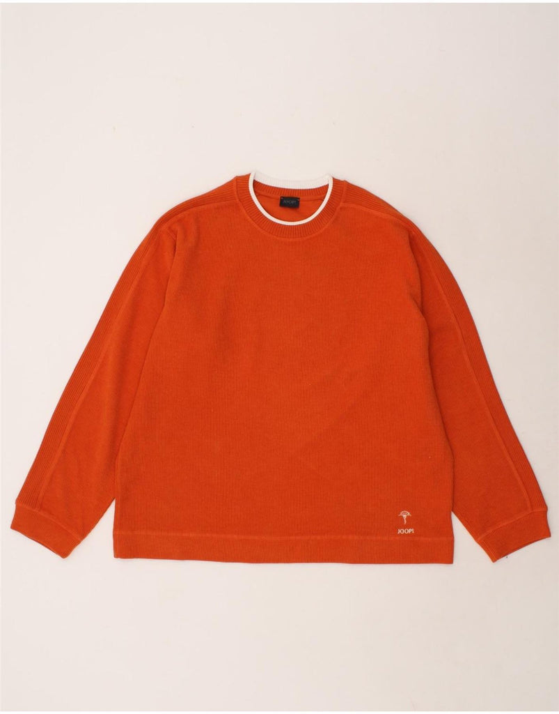JOOP Mens Crew Neck Jumper Sweater 2XL Orange Cotton Vintage Joop and Second-Hand Joop from Messina Hembry 