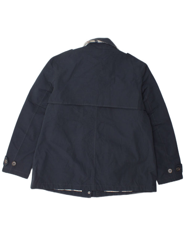 Barbour Womens Military Jacket UK 14 Large Navy Blue Polyester