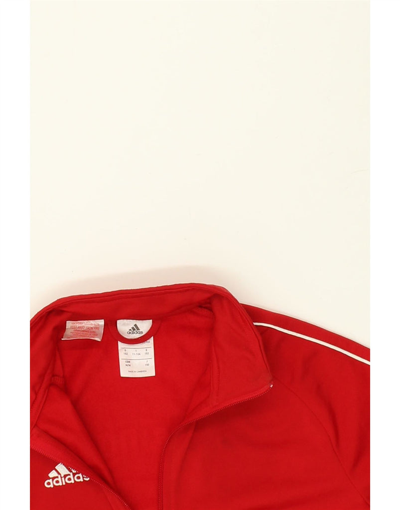 ADIDAS Boys Graphic Tracksuit Top Jacket 11-12 Years Red Polyester | Vintage Adidas | Thrift | Second-Hand Adidas | Used Clothing | Messina Hembry 