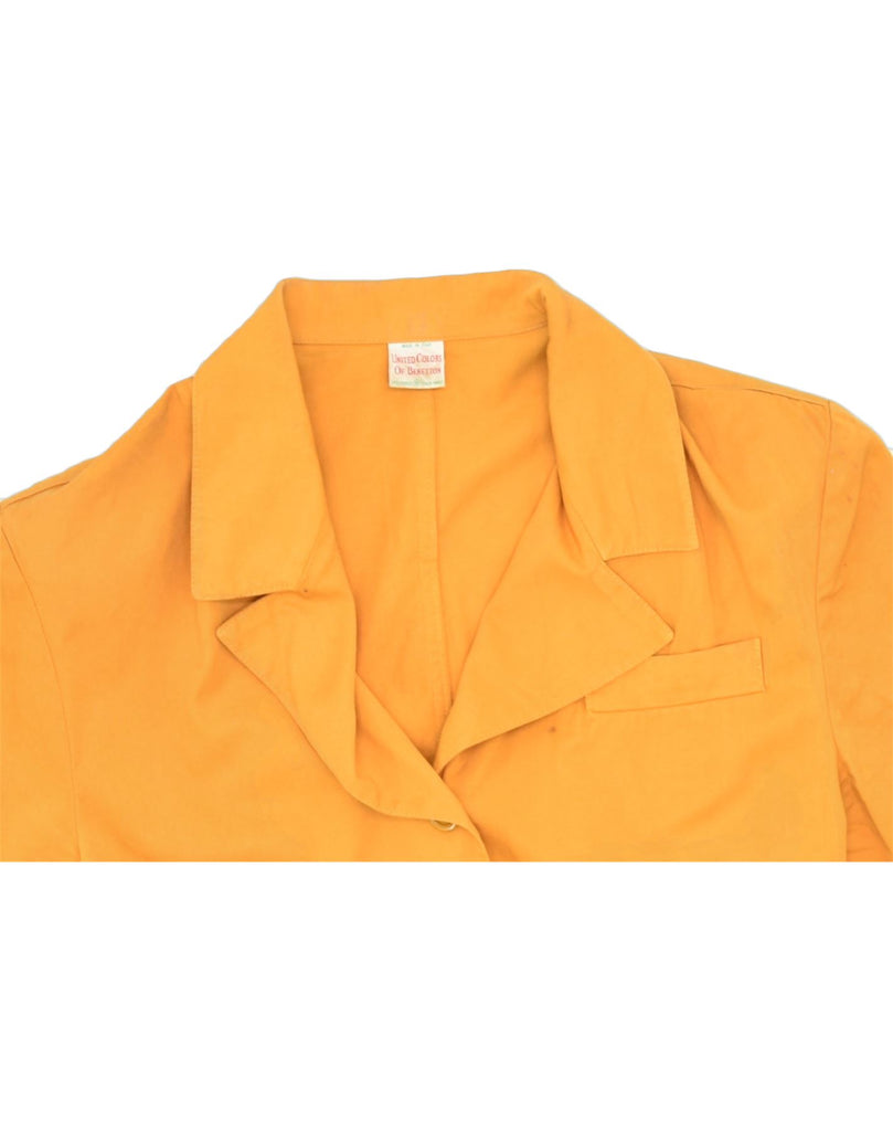 BENETTON Womens Short Sleeve 3 Button Blazer Jacket IT 42 Medium Yellow | Vintage | Thrift | Second-Hand | Used Clothing | Messina Hembry 