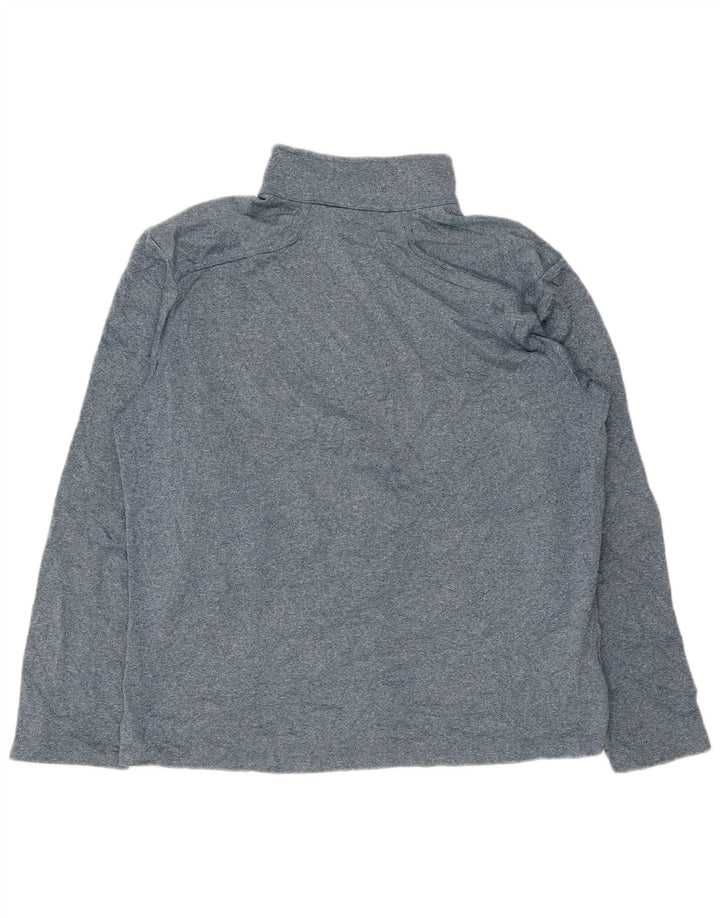 EDDIE BAUER Mens Dri Fit Zip Neck Sweatshirt Jumper XL Blue Flecked