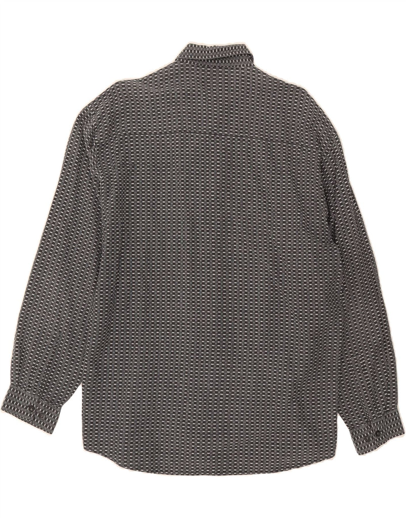 LERROS Mens Flannel Shirt XL Black Gingham Cotton Vintage Lerros and Second-Hand Lerros from Messina Hembry 