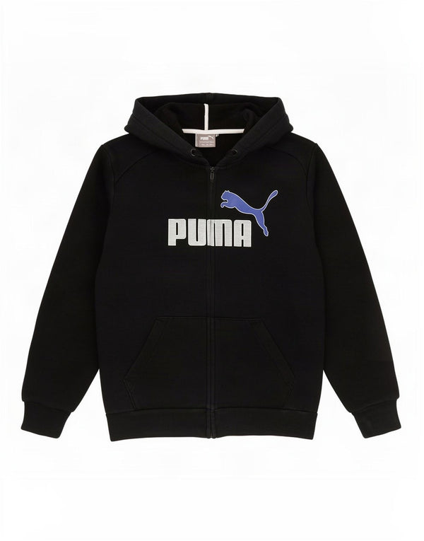 Puma Mens Graphic Zip Hoodie Sweater Medium Navy Blue Cotton