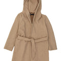 Zara Womens Hooded Overcoat UK 14 Medium Beige Polyester
