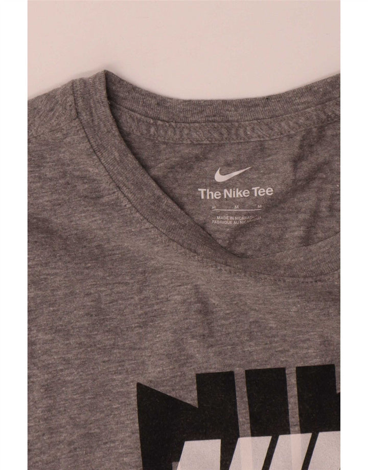 Nike Mens Graphic T-Shirt Top Medium Grey Flecked Cotton