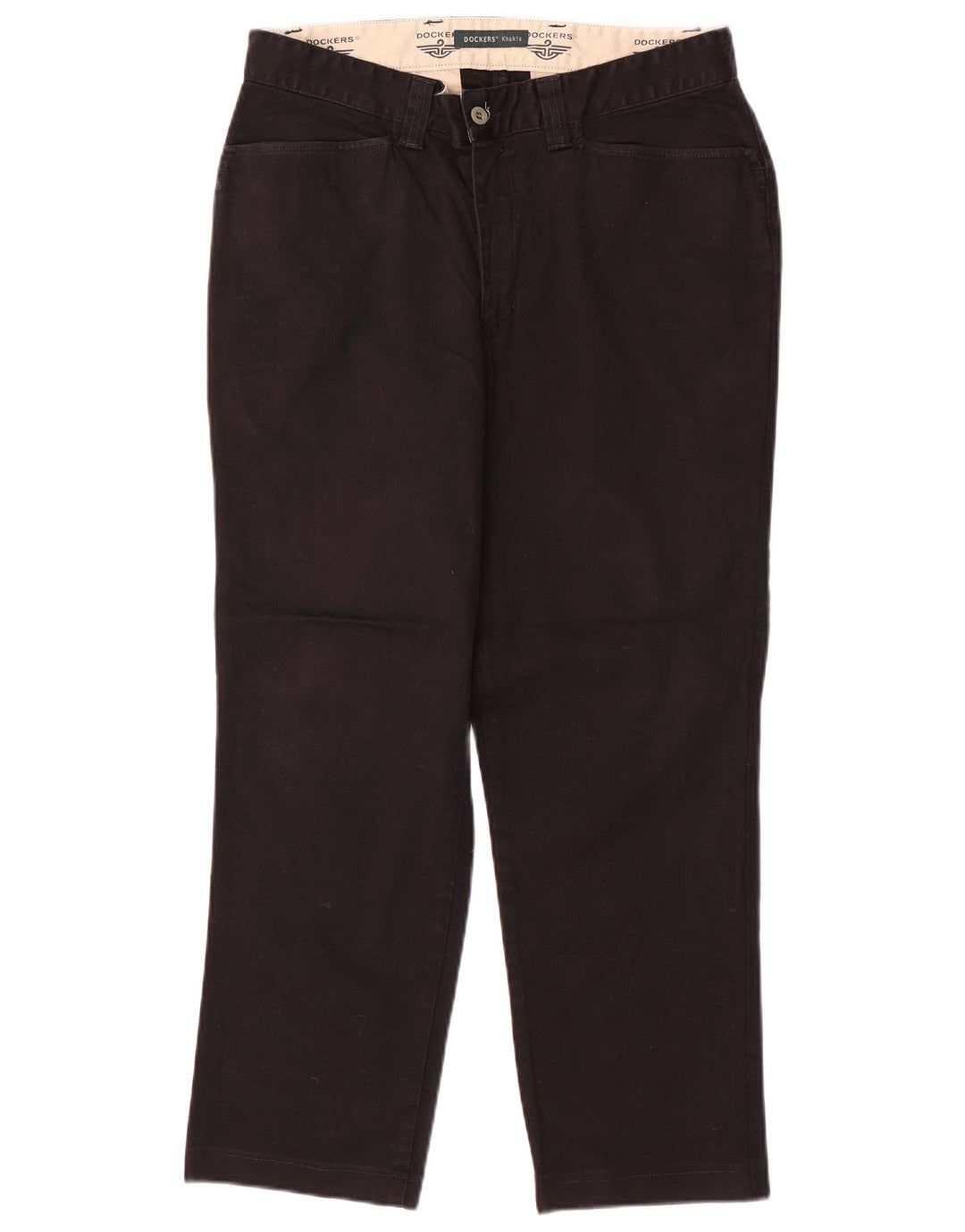 Dockers Mens Khakis Straight Casual Trousers W33 L26 Black