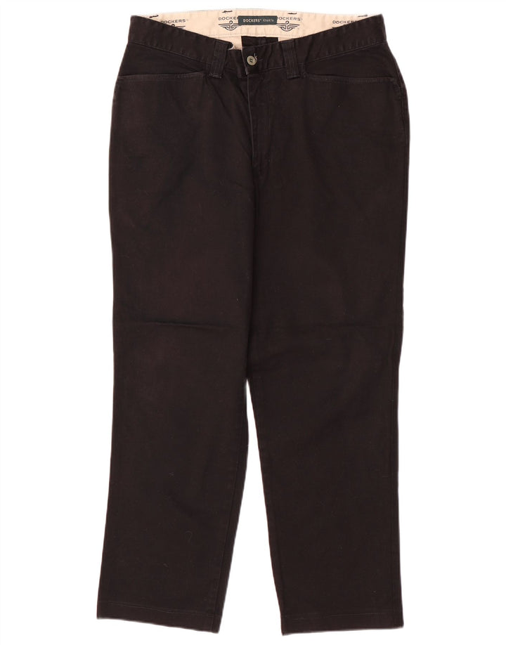 Dockers Mens Khakis Straight Casual Trousers W33 L26 Black