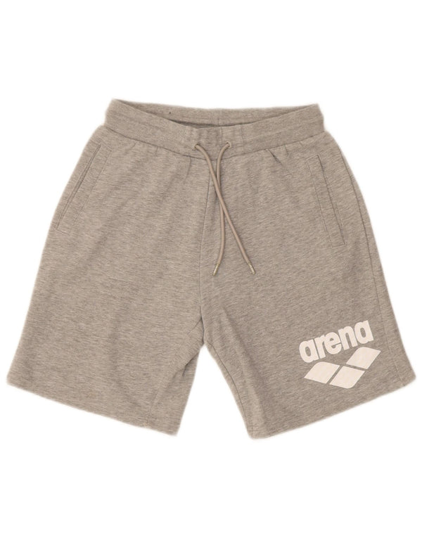 Arena Womens Graphic Sport Shorts UK 10 Small Grey Cotton
