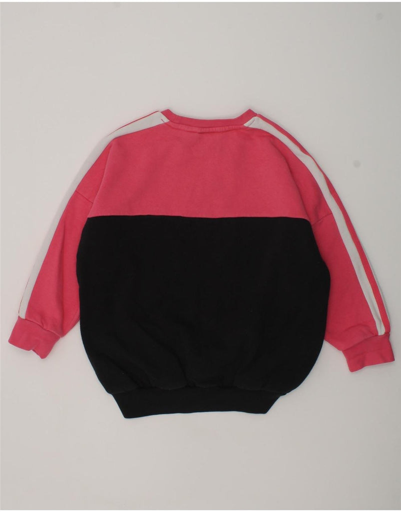 ADIDAS Girls Graphic Sweatshirt Jumper 5-6 Years Pink Colourblock Cotton | Vintage Adidas | Thrift | Second-Hand Adidas | Used Clothing | Messina Hembry 