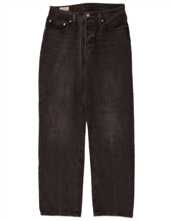 Levi's Mens 501 Straight Jeans W26 L30 Black Cotton