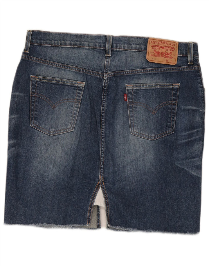 Levi's Womens 669 Denim Skirt W34 Large Blue Cotton