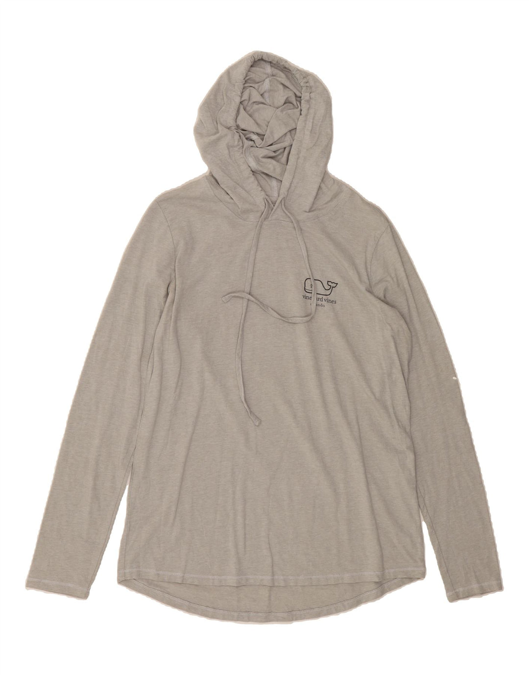 VINEYARD VINES Mens Hooded Graphic Top Long Sleeve Medium Grey Cotton Vintage Vineyard Vines and Second-Hand Vineyard Vines from Messina Hembry 