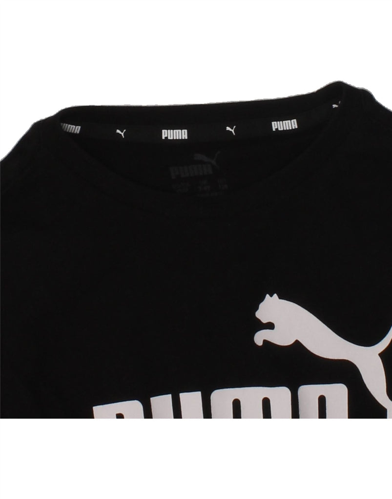 PUMA Boys Graphic T-Shirt Top 7-8 Years Black Cotton Vintage Puma and Second-Hand Puma from Messina Hembry 