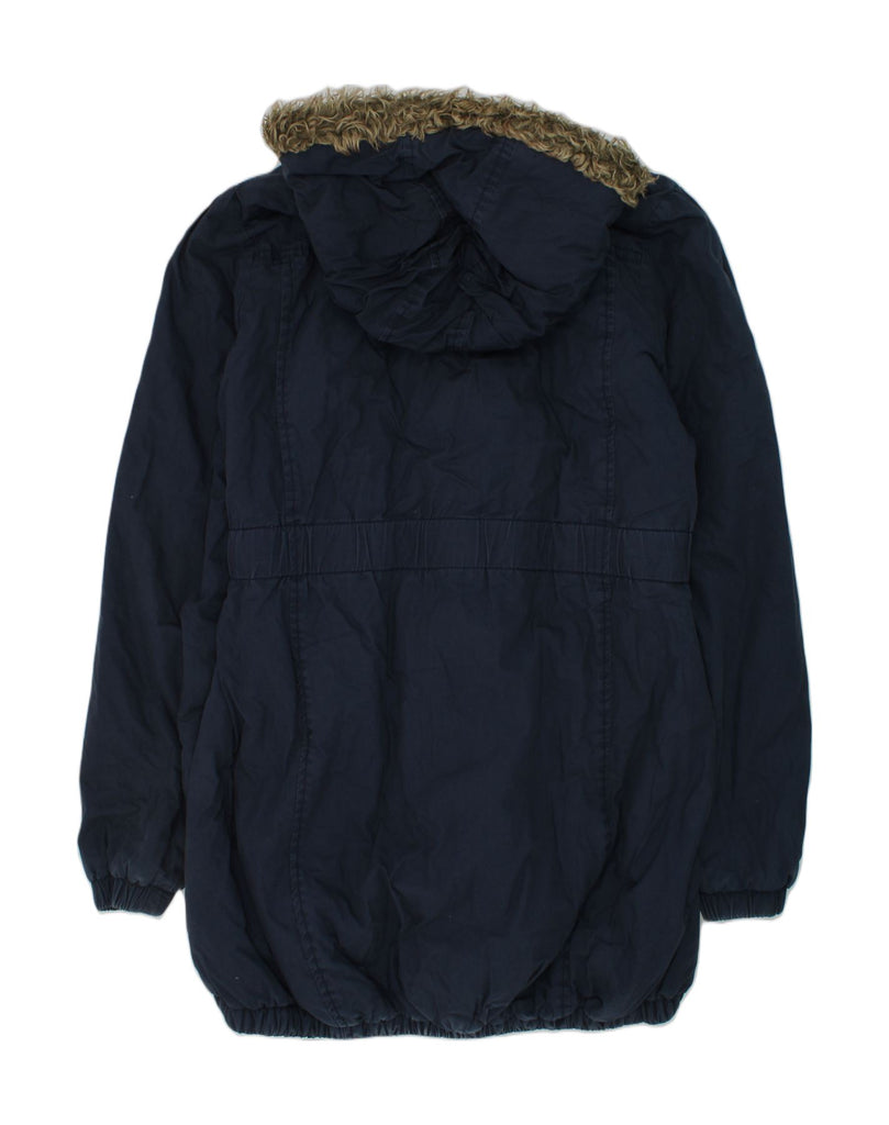 MOUNTAIN WAREHOUSE Girls Hooded Parka Jacket 12-13 Years Navy Blue Cotton | Vintage Mountain Warehouse | Thrift | Second-Hand Mountain Warehouse | Used Clothing | Messina Hembry 